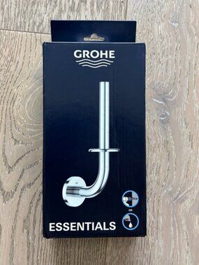 GROHE Essentials Spare Single Post Toilet Paper Holder in Hard Graphite
